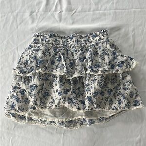 RSQ Silver Bubble Mini Skirt Ruffled Tiered Casual